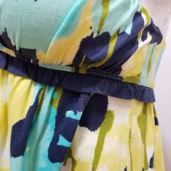 Abercrombie & Fitch top Small colorful abstract floral print sleeveless halter - Picture 9 of 13